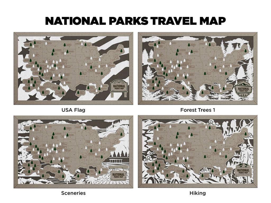 National Park Travel Map - Tree Tracker