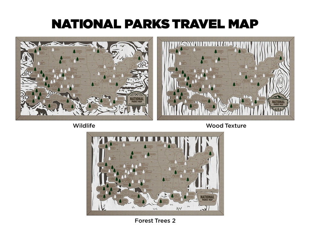 National Park Travel Map - Tree Tracker